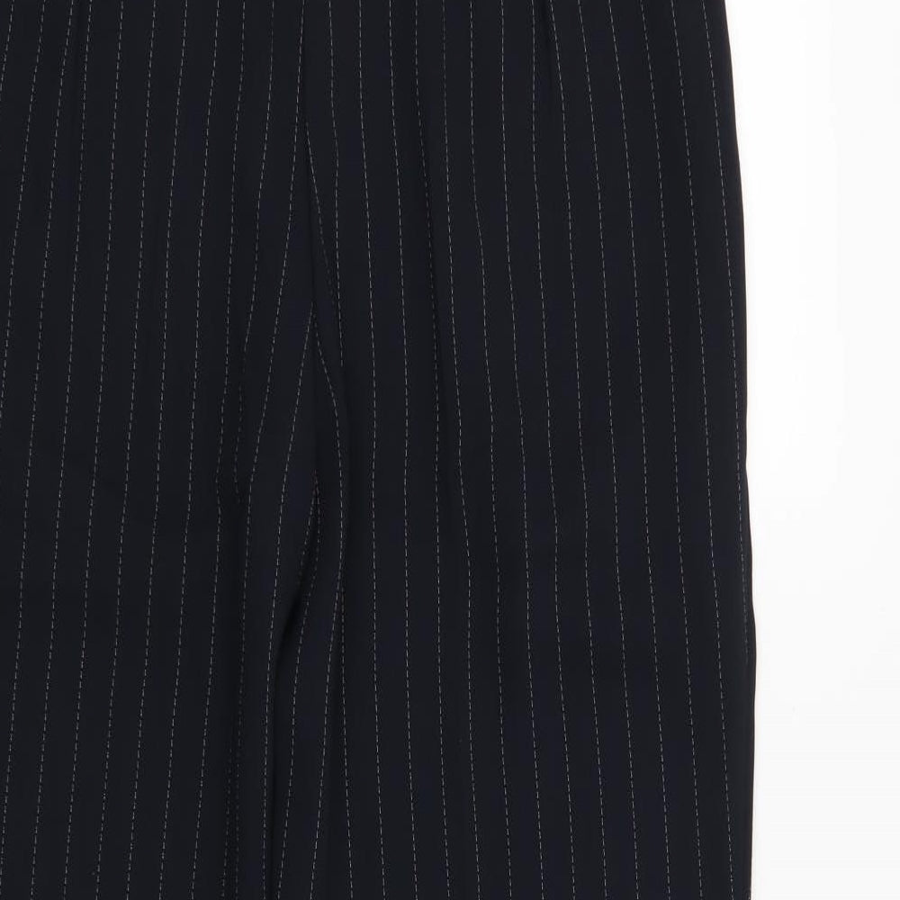 Marks and Spencer Womens Blue Striped  Trousers  Size 14 L28 in