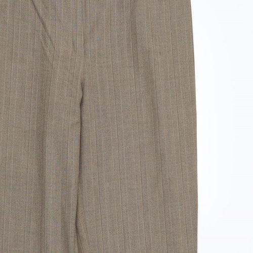 Marks and Spencer Womens Brown Striped  Trousers  Size 14 L28 in