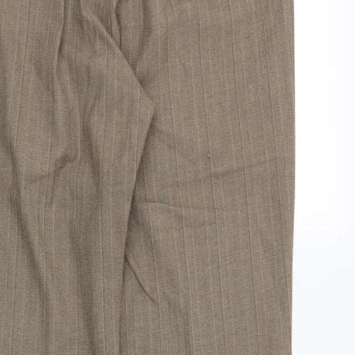 Marks and Spencer Womens Brown Striped  Trousers  Size 14 L28 in
