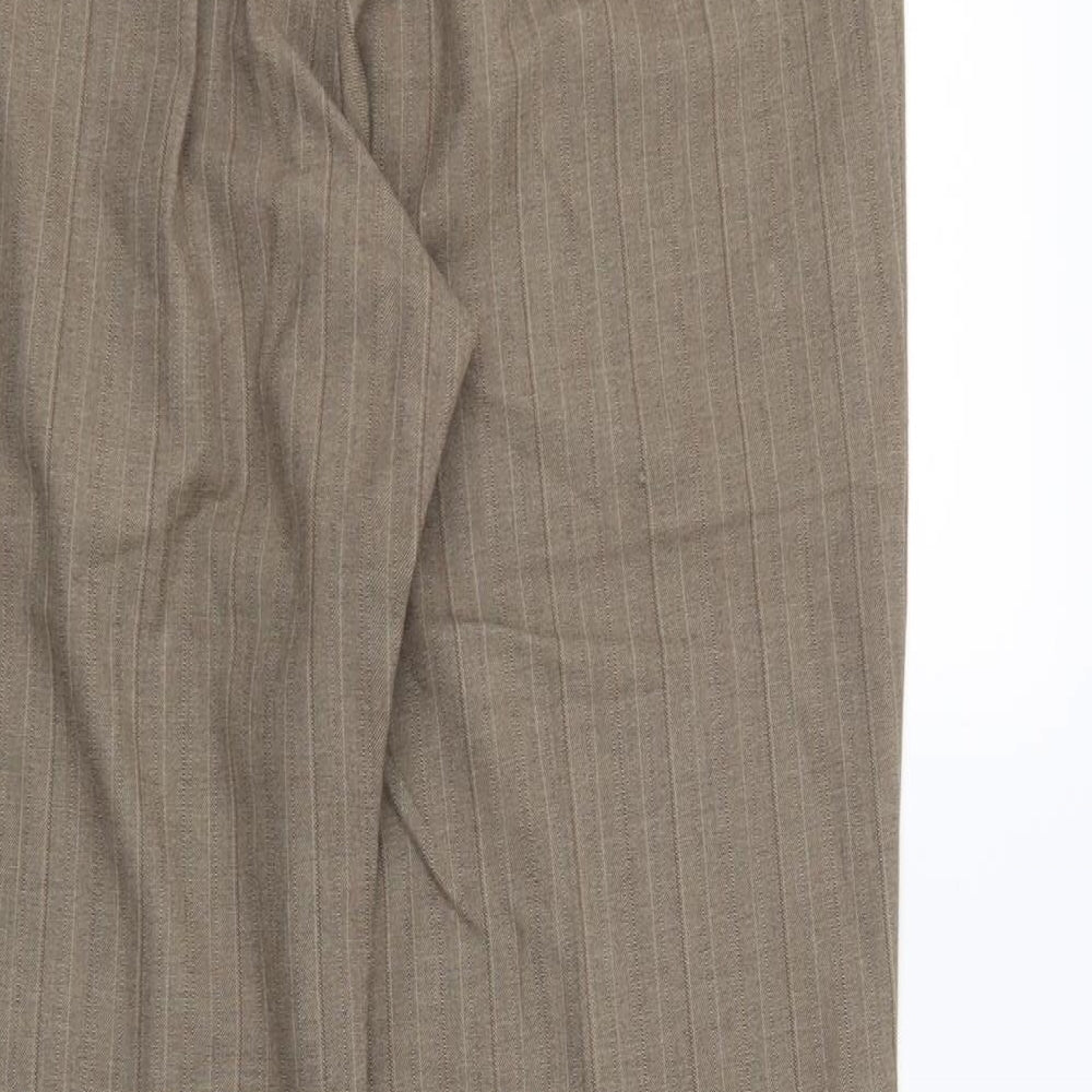 Marks and Spencer Womens Brown Striped  Trousers  Size 14 L28 in