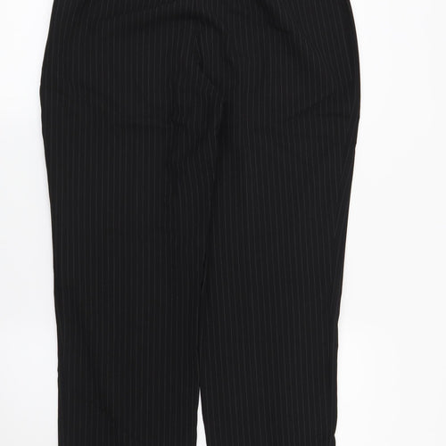 Marks and Spencer Womens Black Striped  Trousers  Size 14 L29 in