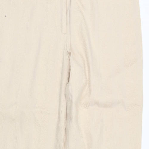 Marks and Spencer Womens Beige Geometric  Trousers  Size 14 L30 in