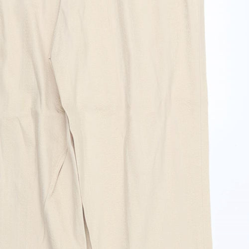 Marks and Spencer Womens Beige Geometric  Trousers  Size 14 L30 in