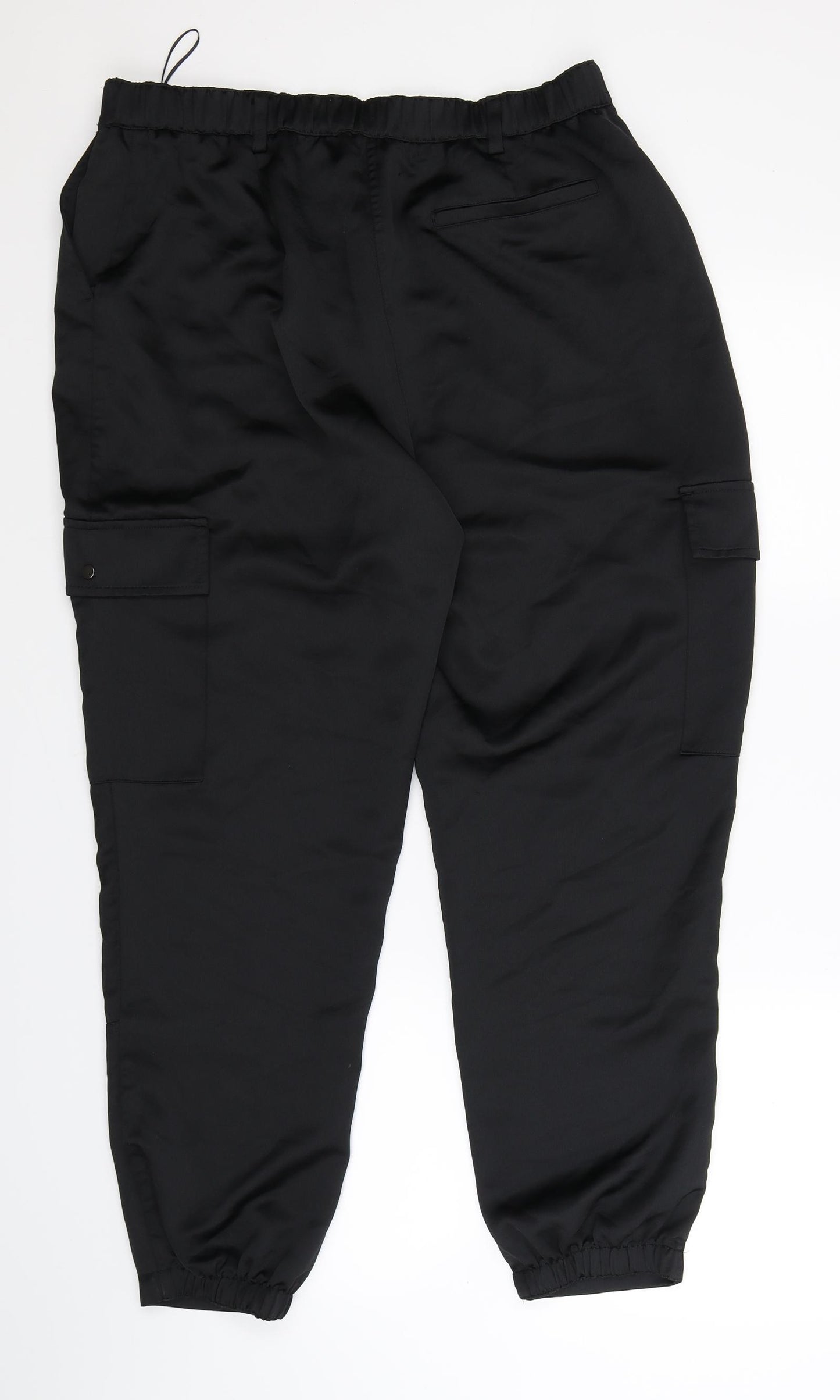 NEXT Womens Black   Cargo Trousers Size 16 L28 in