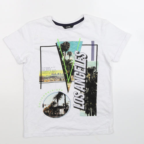 George Boys White   Basic T-Shirt Size 8-9 Years