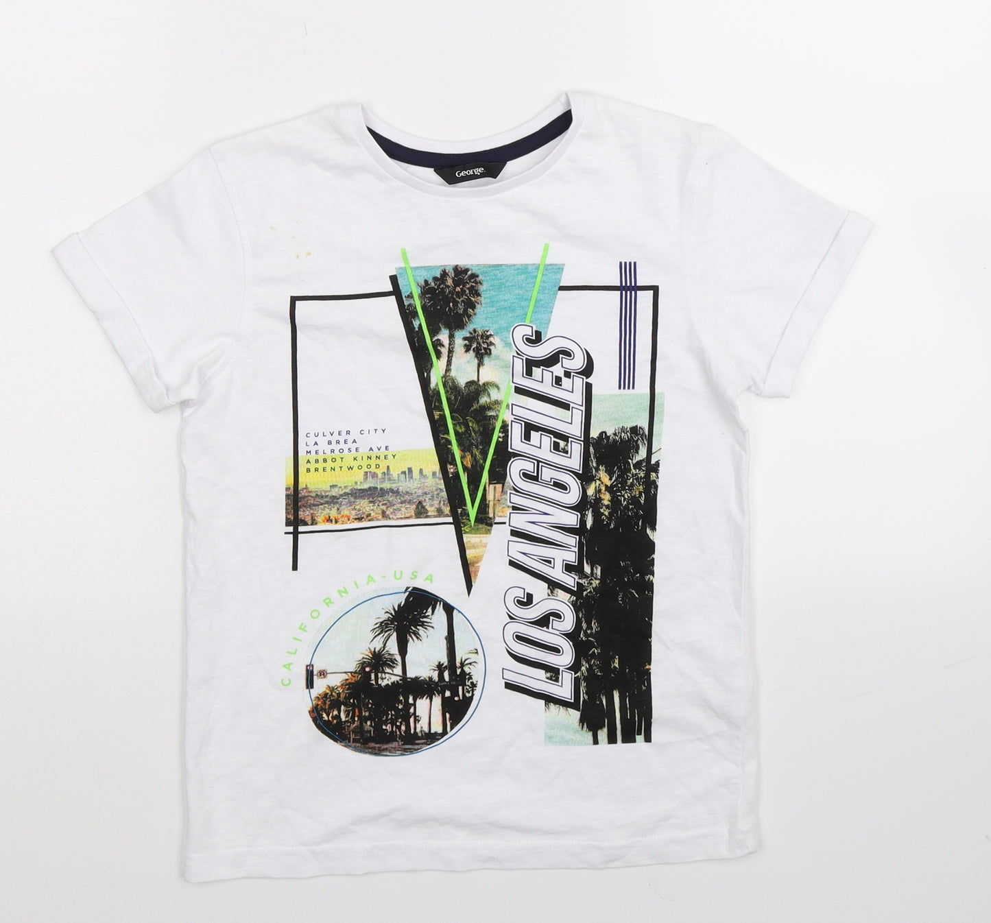 George Boys White   Basic T-Shirt Size 8-9 Years