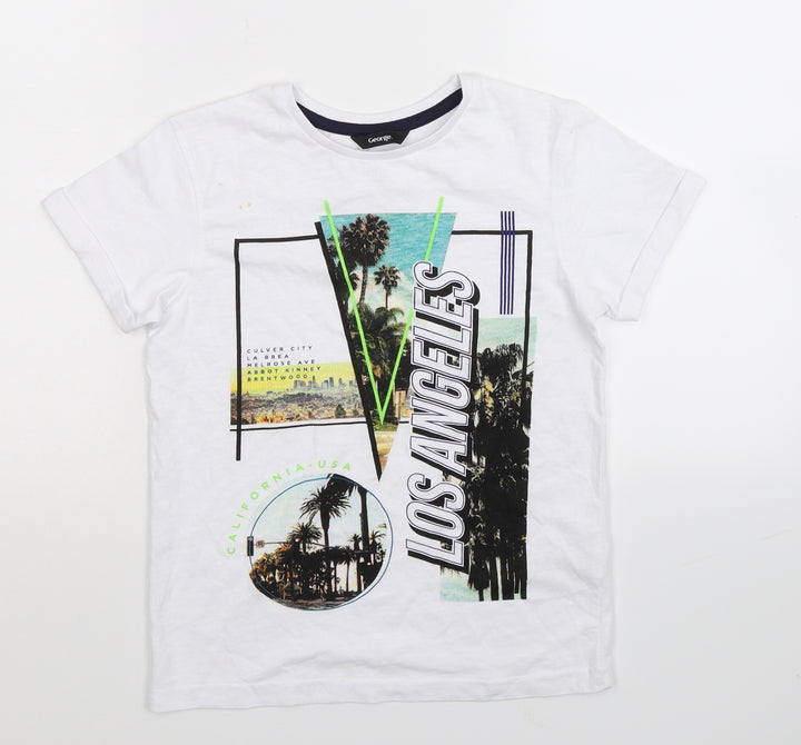 George Boys White   Basic T-Shirt Size 8-9 Years
