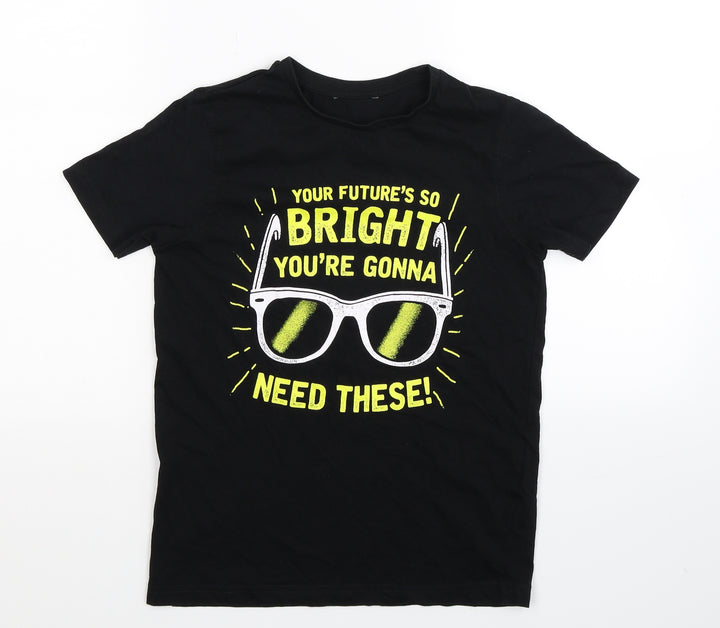 Preworn Boys Black Basic T-Shirt Size M