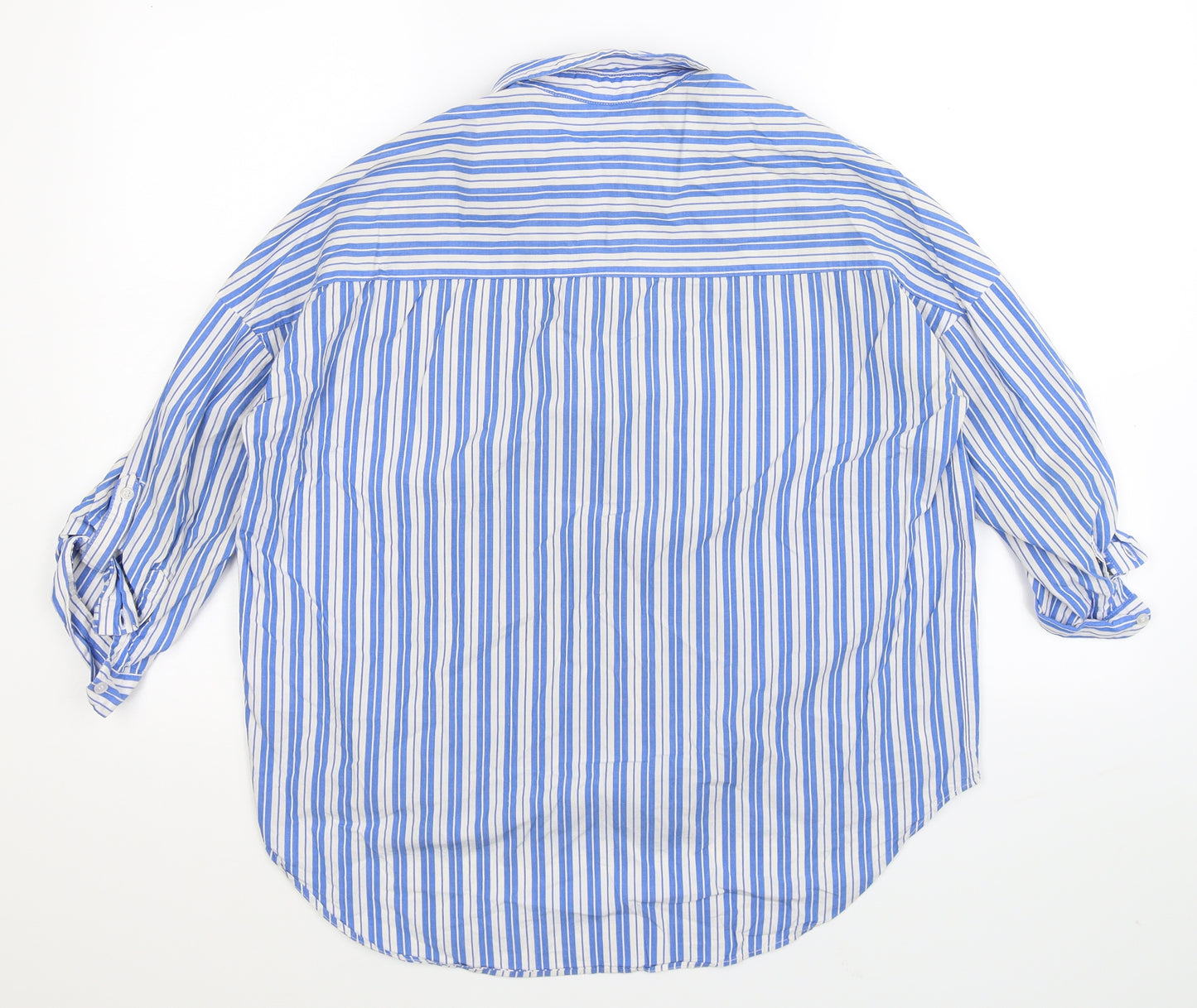 Divided Womens White Striped  Basic Button-Up Size 6  - Oversized