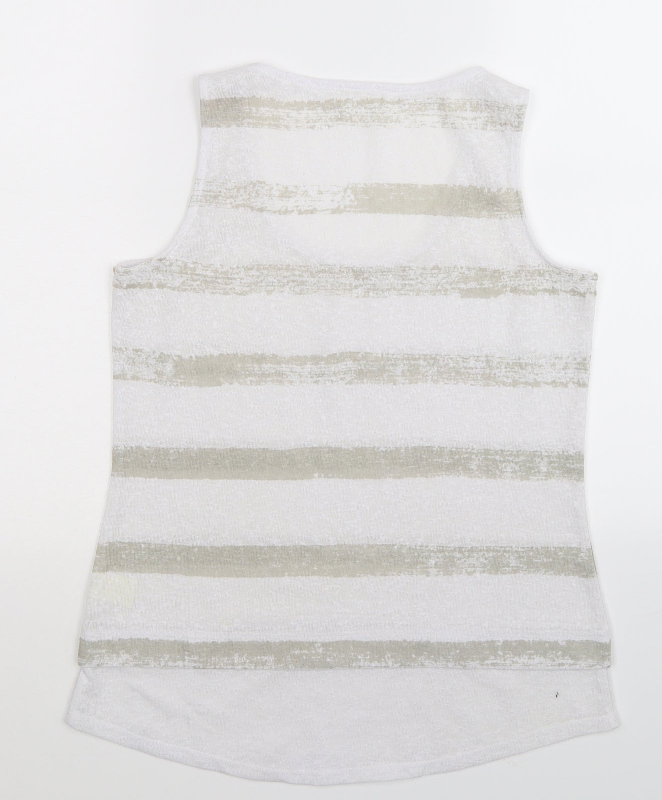 ecru Womens White Striped  Basic Tank Size S