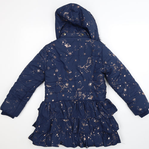 Monsoon Girls Blue   Parka Coat Size 9-10 Years
