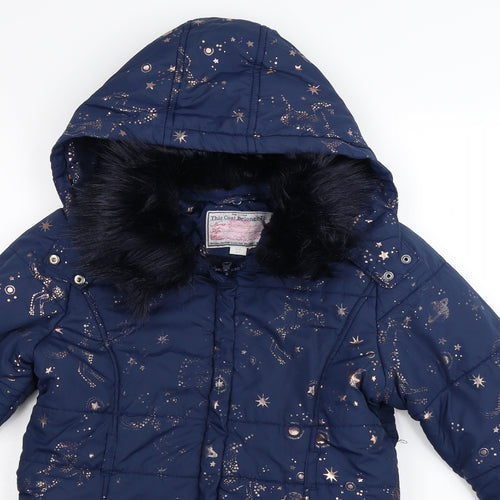 Monsoon Girls Blue   Parka Coat Size 9-10 Years