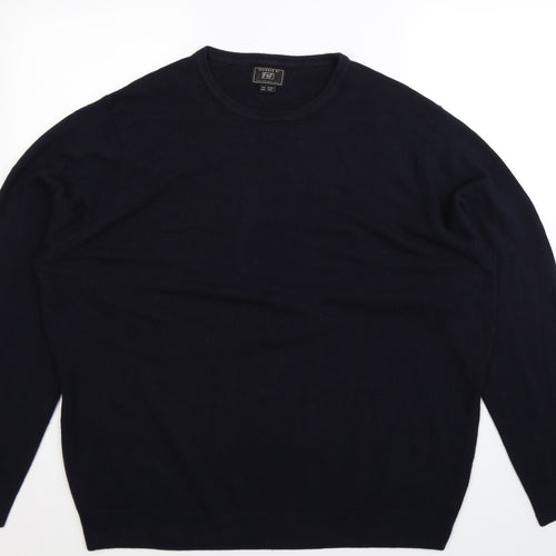 F&F Mens Blue  Knit Pullover Jumper Size 3XL