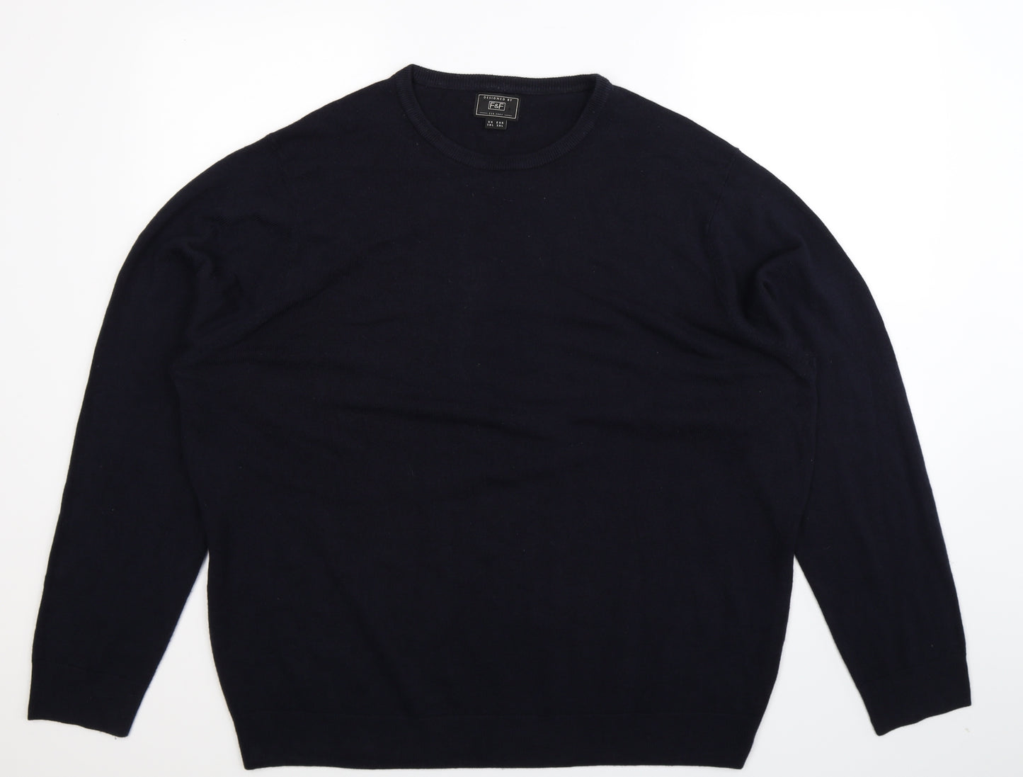 F&F Mens Blue  Knit Pullover Jumper Size 3XL