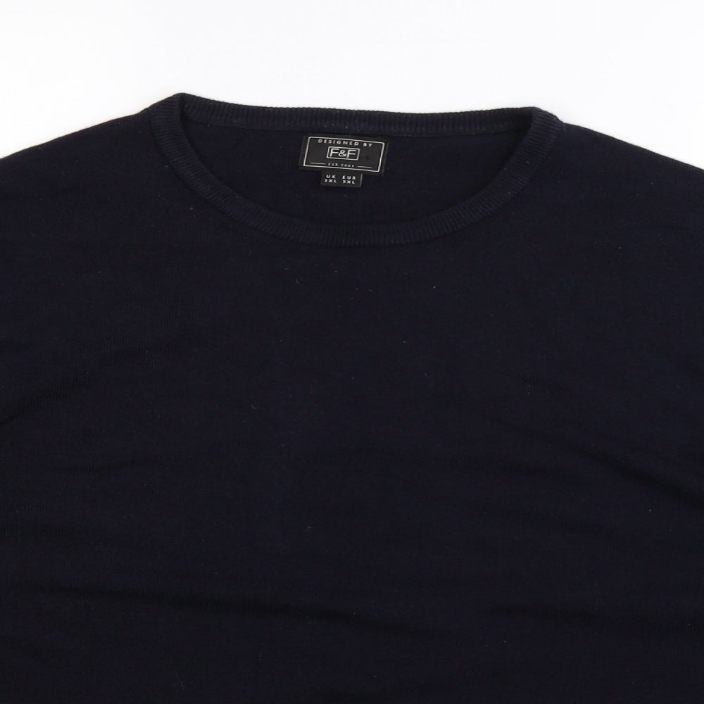 F&F Mens Blue  Knit Pullover Jumper Size 3XL