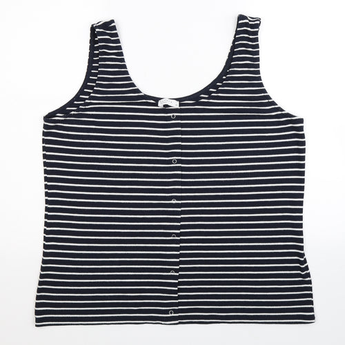 Papaya Womens Blue Striped  Basic Tank Size 20