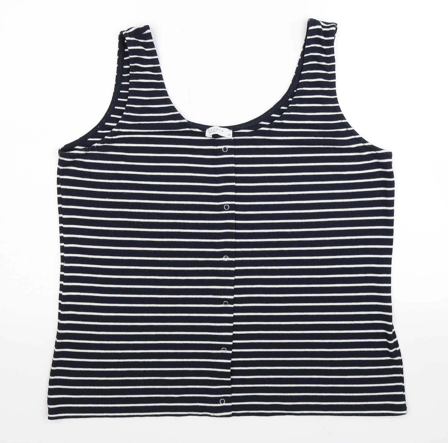 Papaya Womens Blue Striped  Basic Tank Size 20
