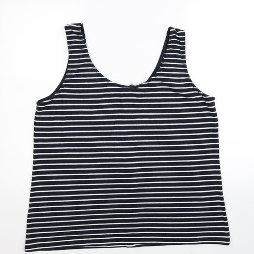 Papaya Womens Blue Striped  Basic Tank Size 20