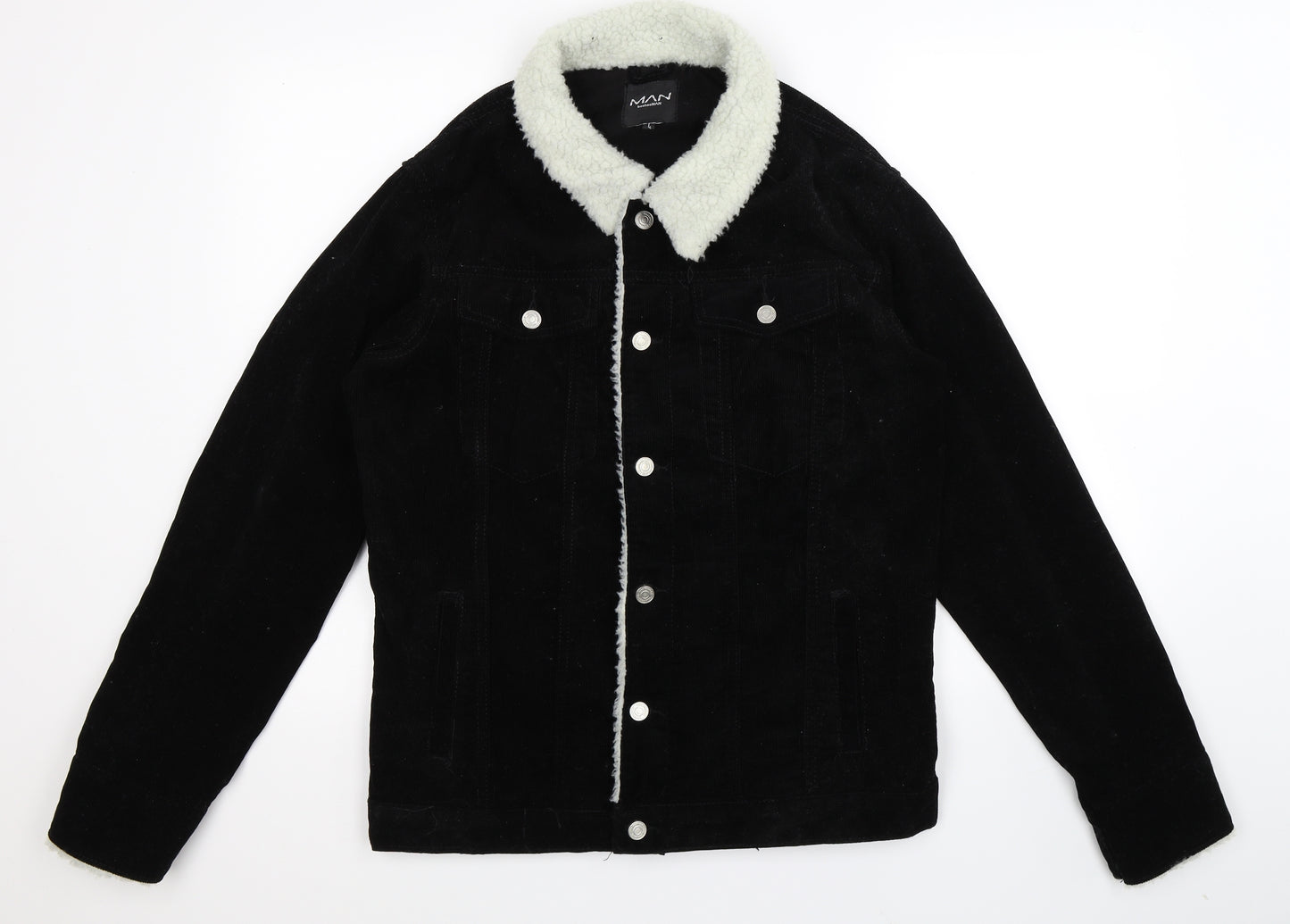 Boohoo Mens Black  Corduroy Jacket  Size L