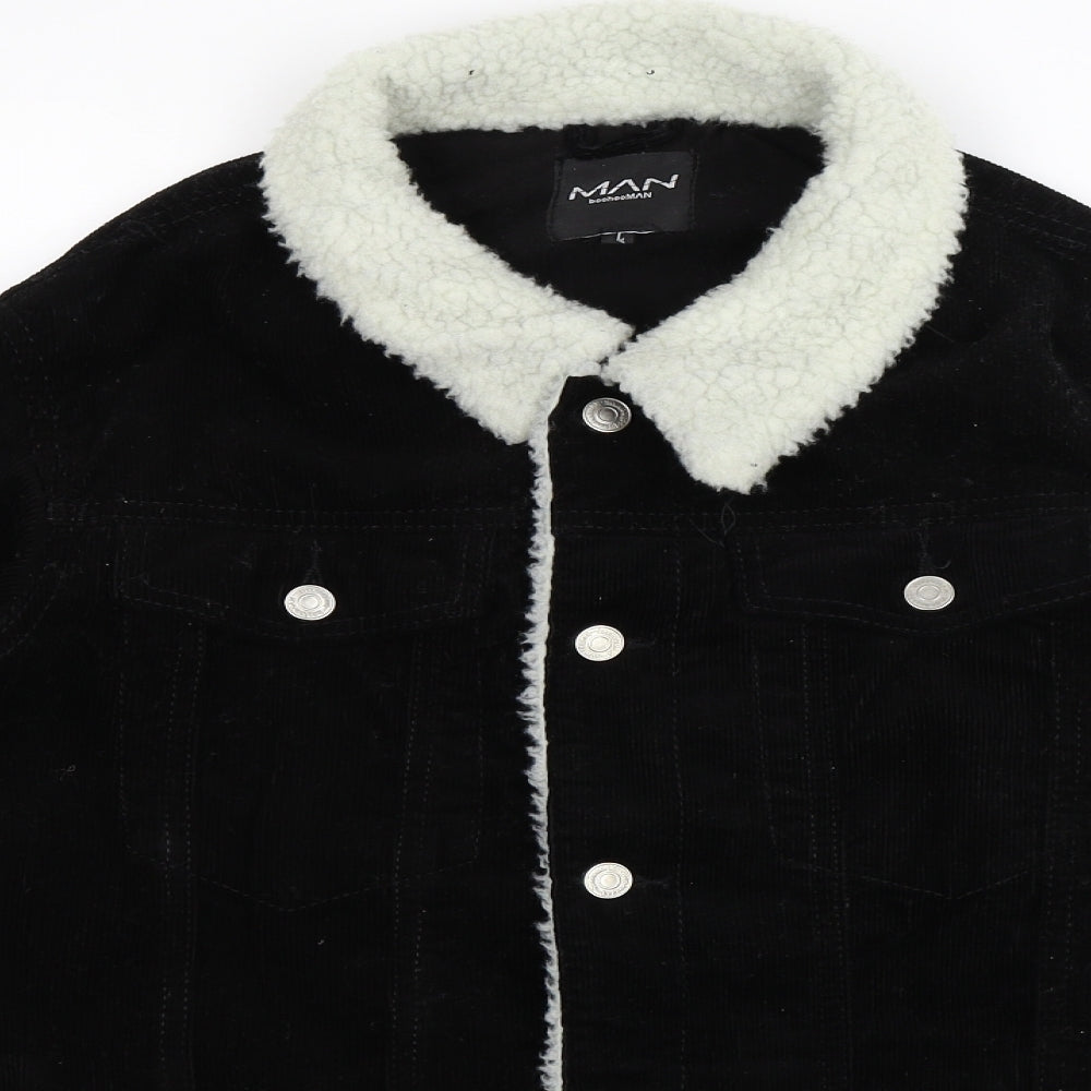 Boohoo Mens Black  Corduroy Jacket  Size L