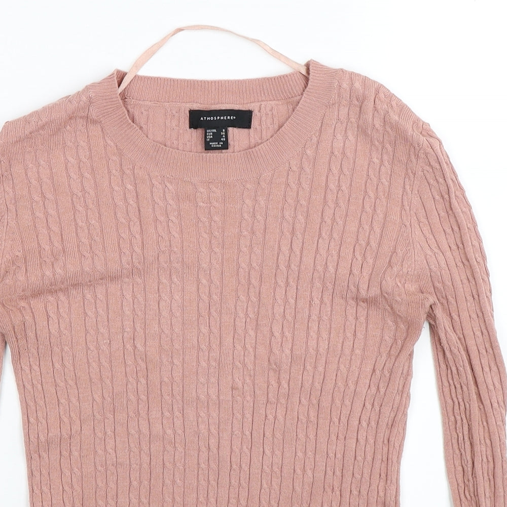 Atmosphere Womens Beige  Knit Pullover Jumper Size 8