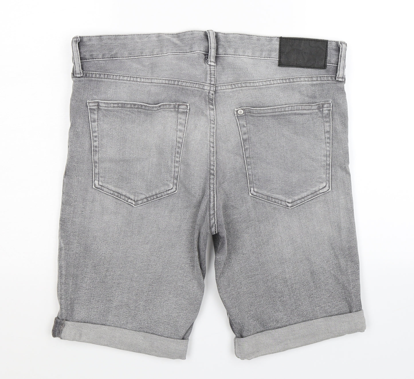 H&M Mens Grey  Denim Bermuda Shorts Size 32