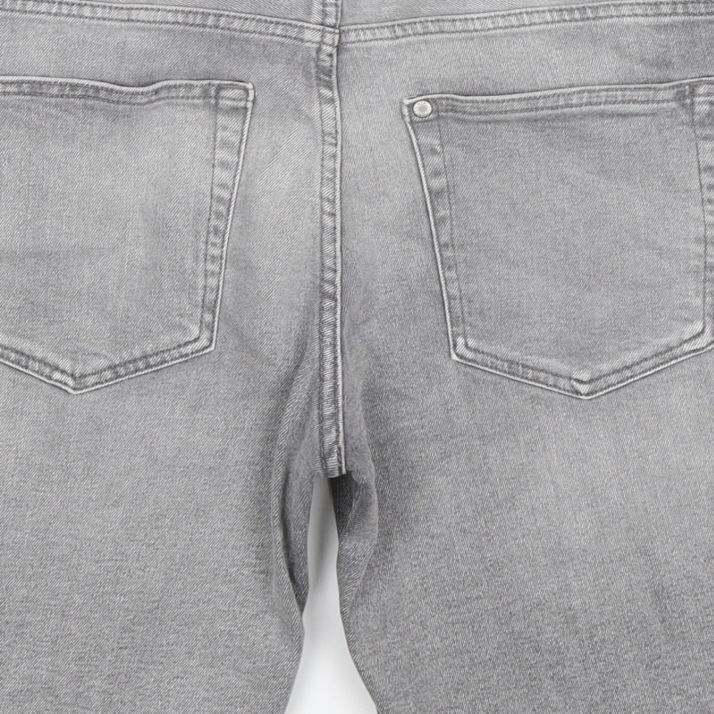 H&M Mens Grey  Denim Bermuda Shorts Size 32