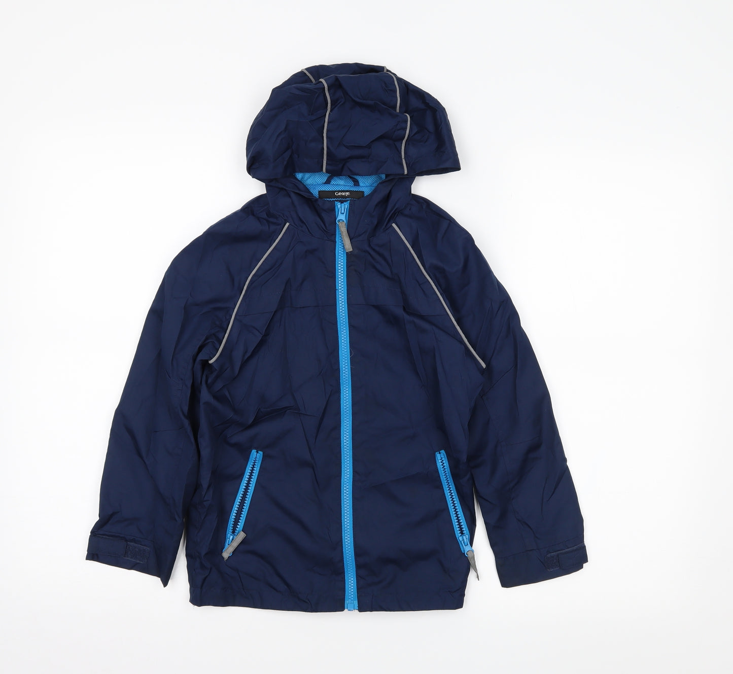 George Boys Black   Rain Coat Coat Size 6-7 Years