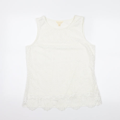 adiva Womens Ivory   Tunic Tank Size M