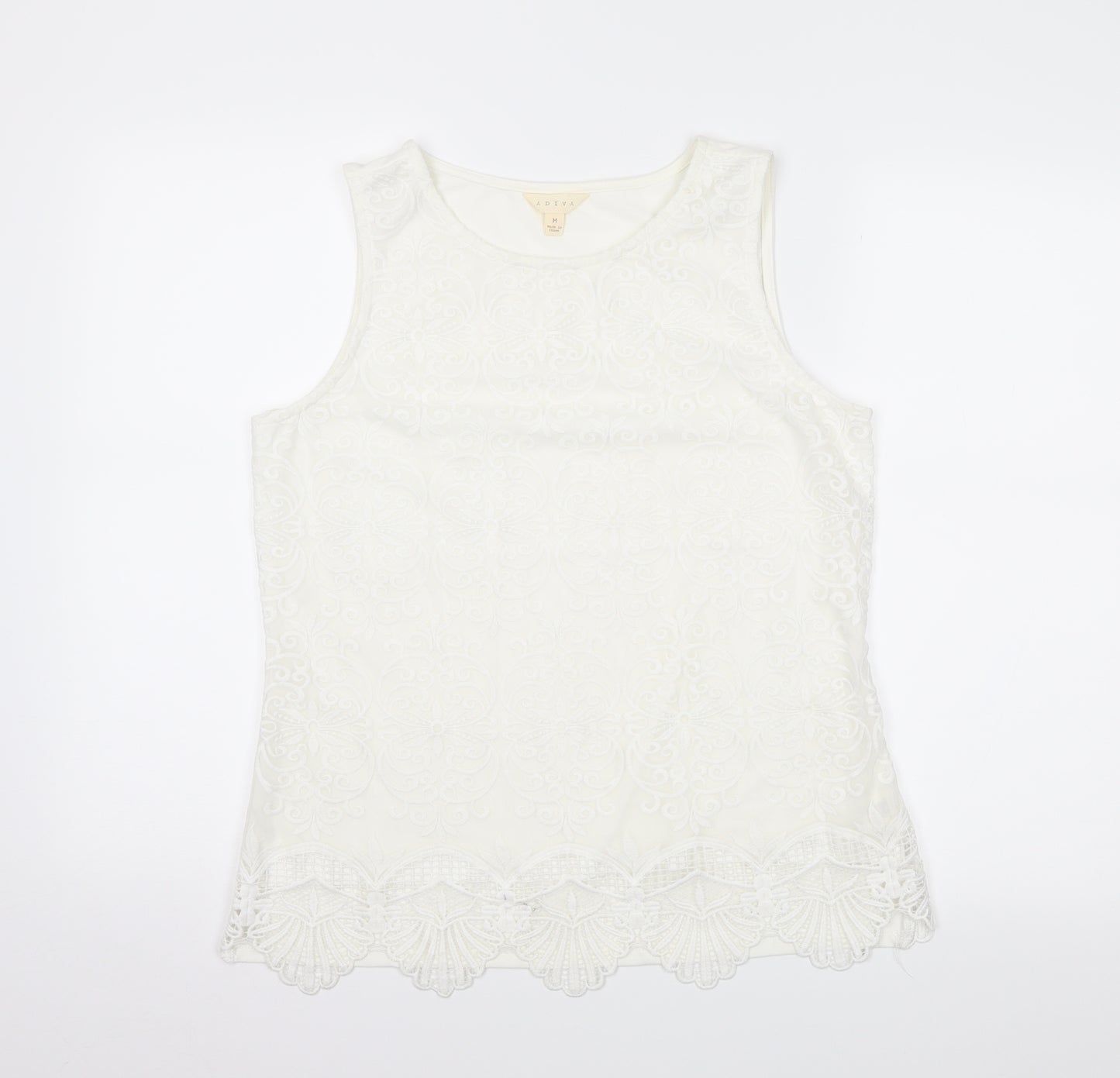 adiva Womens Ivory   Tunic Tank Size M