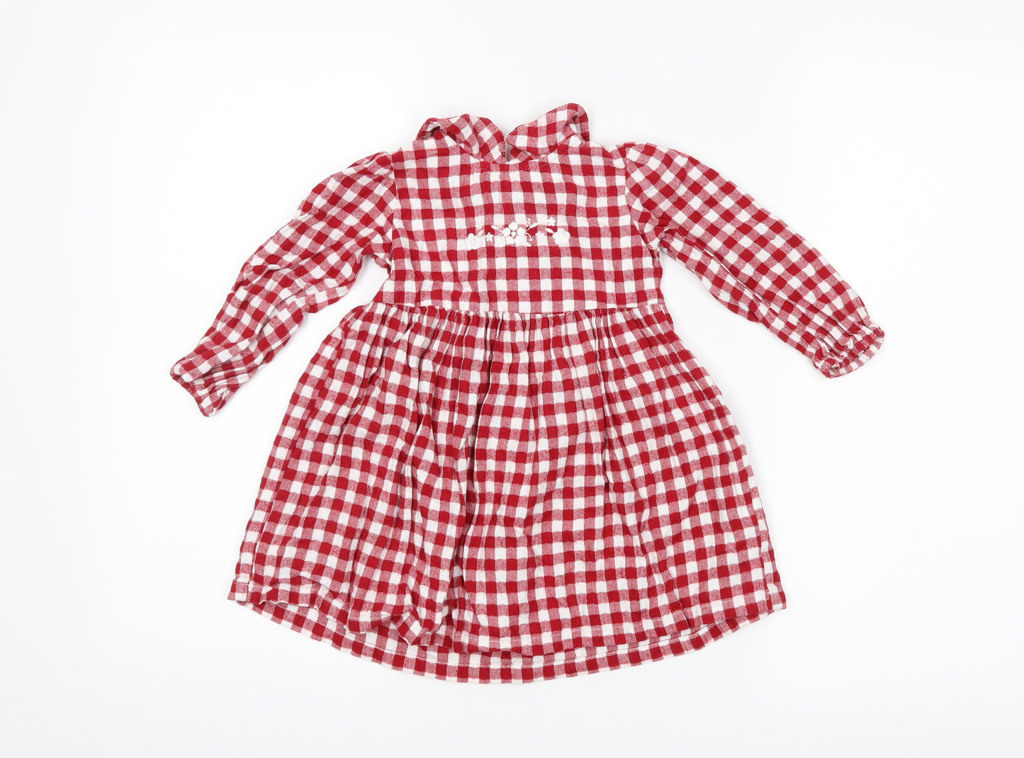 Preworn Girls Red Chevron  Trapeze & Swing  Size 18-24 Months