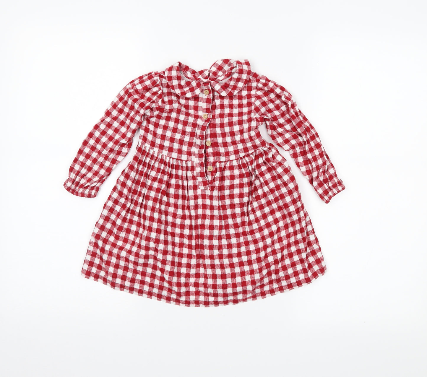 Preworn Girls Red Chevron  Trapeze & Swing  Size 18-24 Months