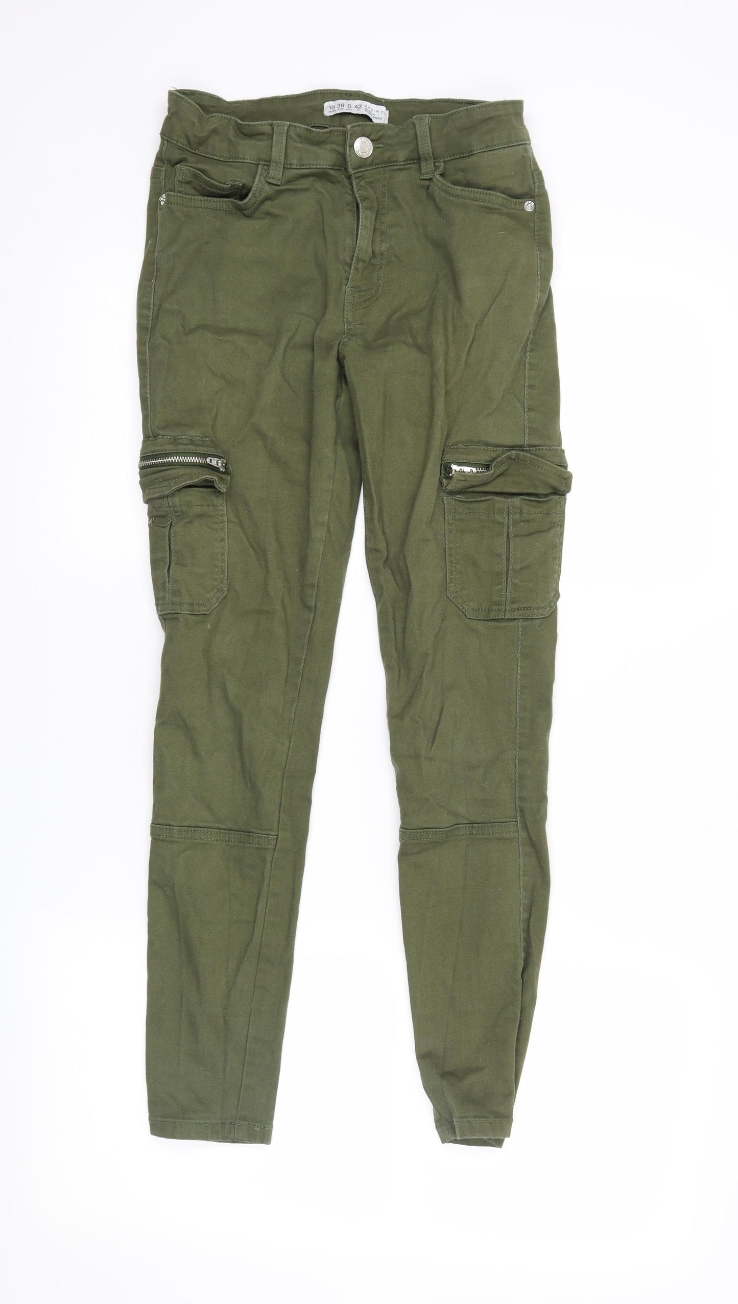 DenimCo Womens Green  Denim Skinny Jeans Size 10 L26 in