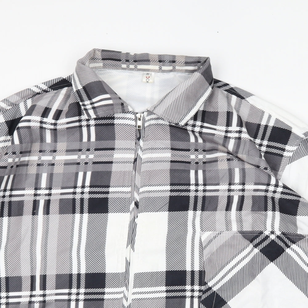 co order Womens White Plaid  Jacket  Size M  - Shacket