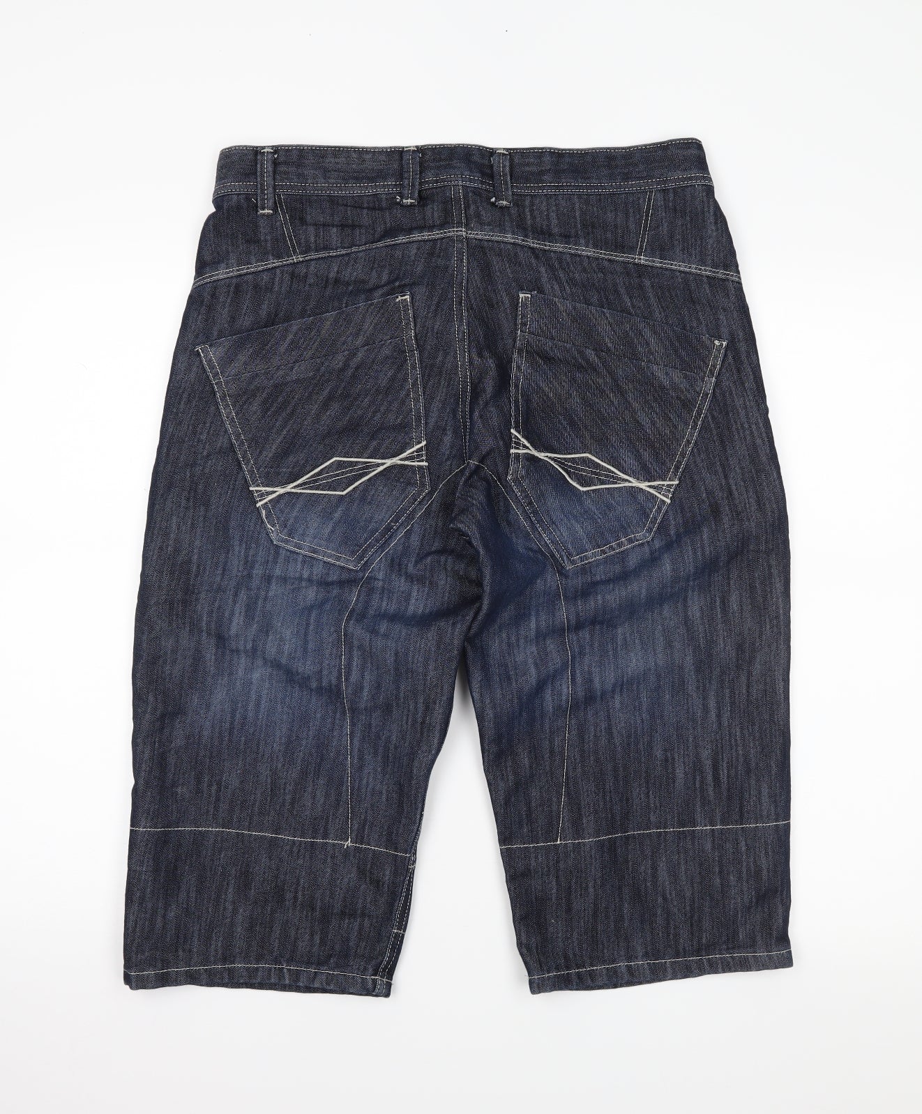 DenimCo Mens Black  Denim Bermuda Shorts Size 34 in