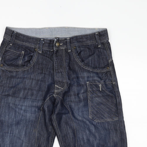 DenimCo Mens Black  Denim Bermuda Shorts Size 34 in