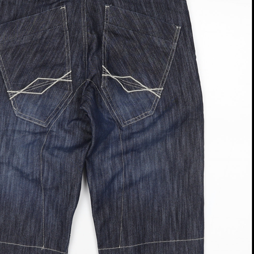 DenimCo Mens Black  Denim Bermuda Shorts Size 34 in