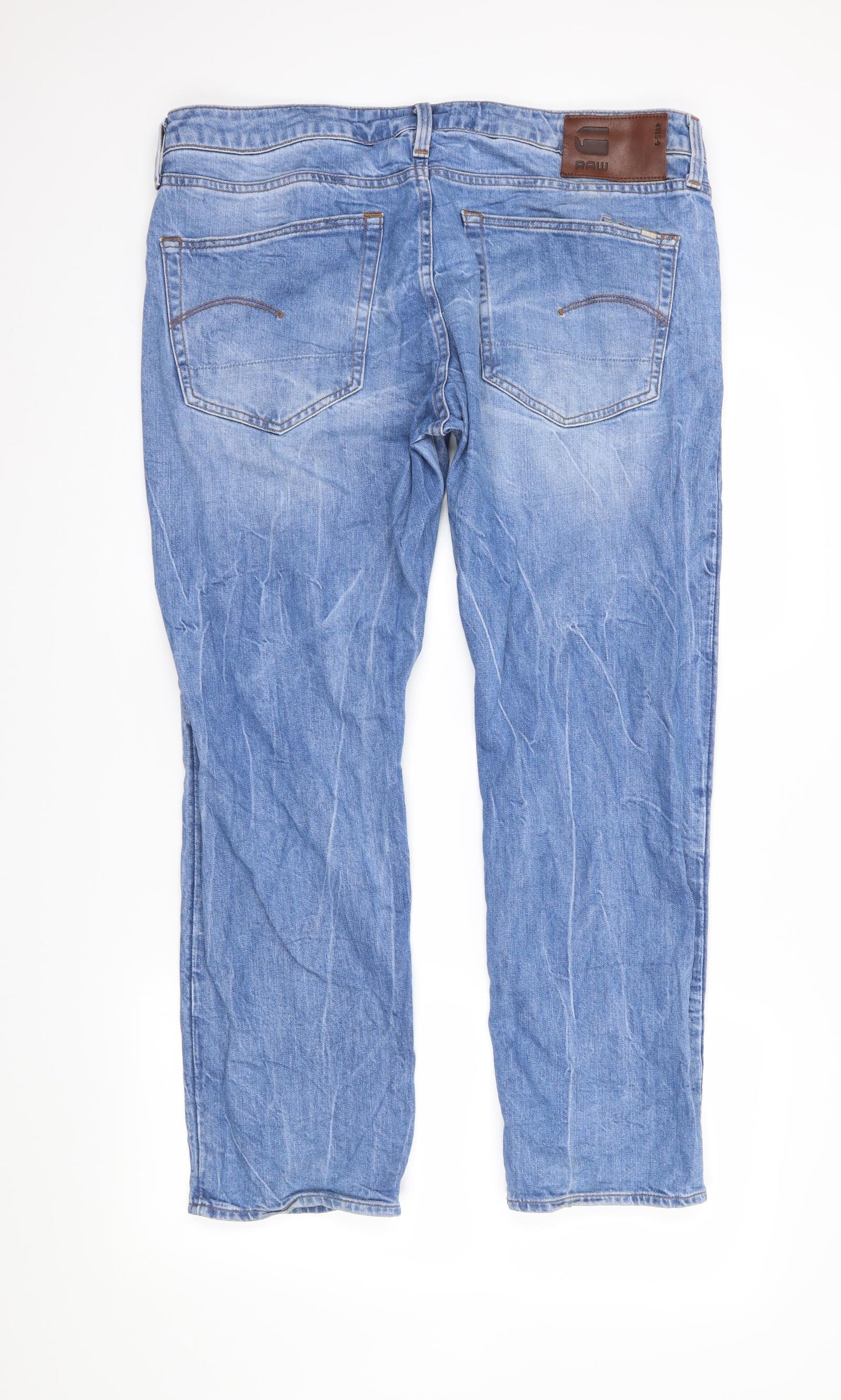 Raw Mens Blue  Denim Straight Jeans Size 36 L30 in