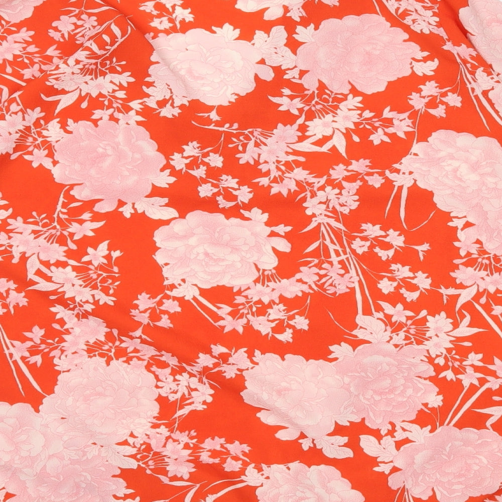 George Womens Red Floral  Basic Blouse Size 18