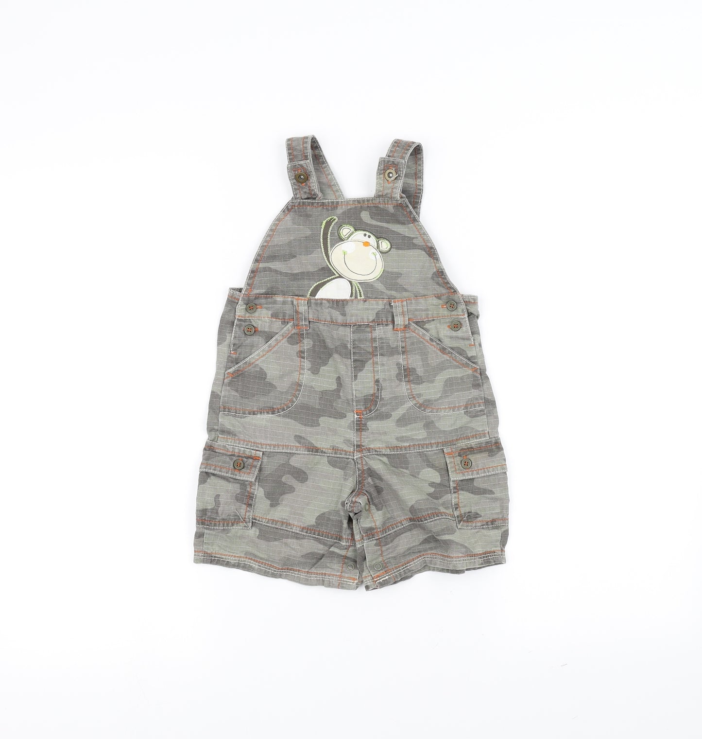George Baby Green Camouflage  Dungaree One-Piece Size 12-18 Months
