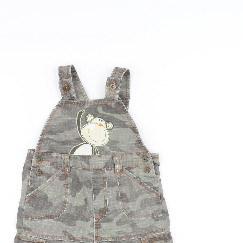 George Baby Green Camouflage  Dungaree One-Piece Size 12-18 Months
