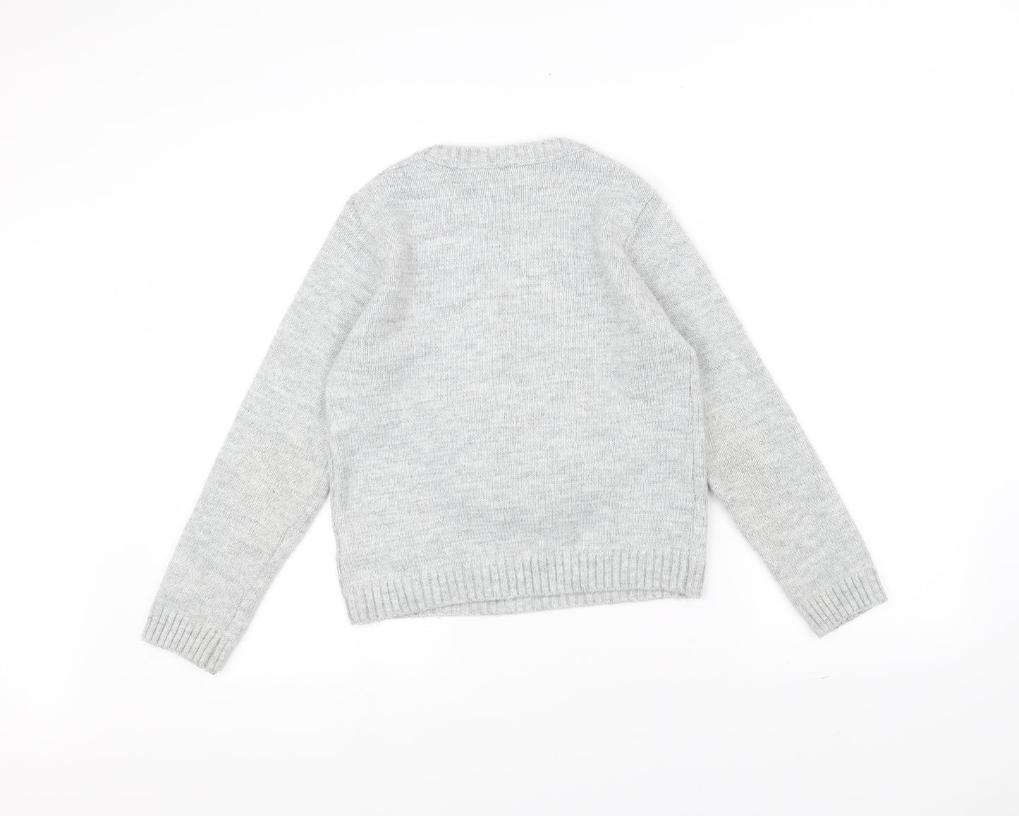 NEXT Girls Grey  Knit Pullover Jumper Size 11 Years  - flamingo