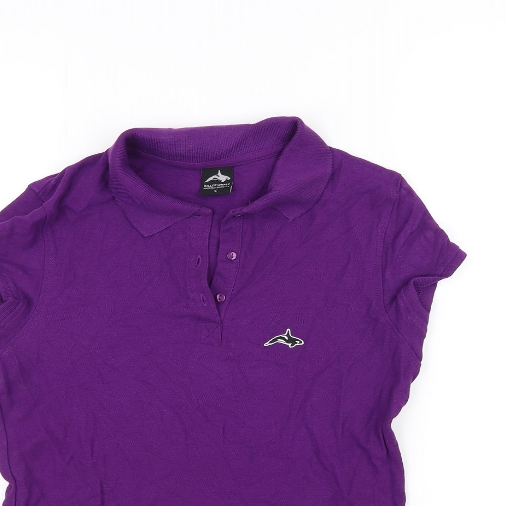 Killer Whale Womens Purple   Basic Polo Size S