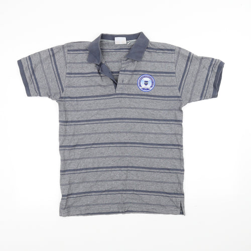 Preworn Mens Grey Striped   Polo Size S