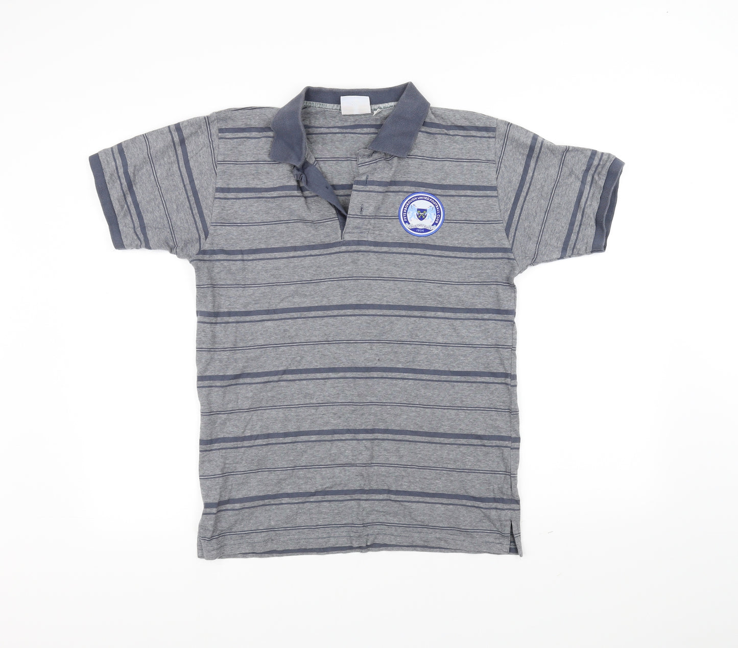 Preworn Mens Grey Striped   Polo Size S