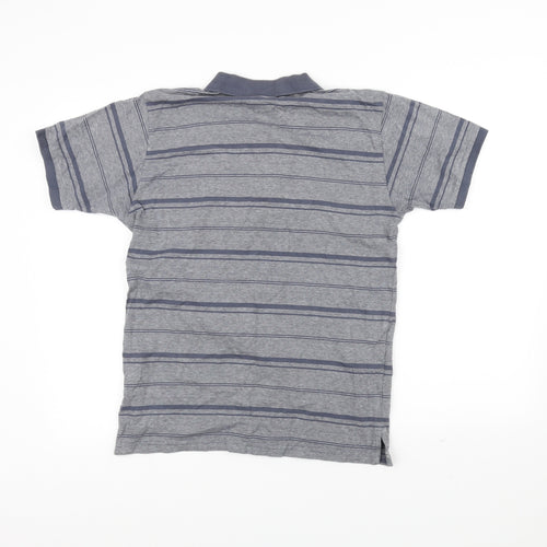 Preworn Mens Grey Striped   Polo Size S