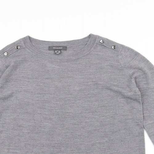 Primark Womens Grey   Pullover Jumper Size S