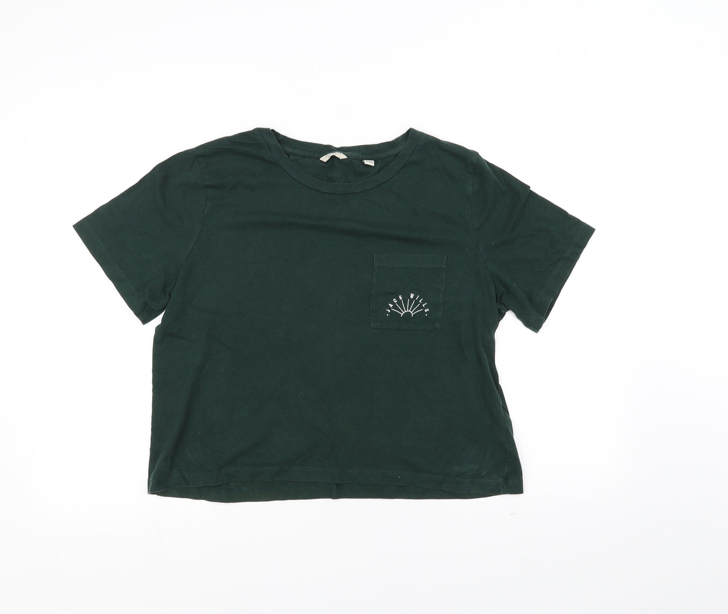 Jack Wills Womens Green   Cropped T-Shirt Size L