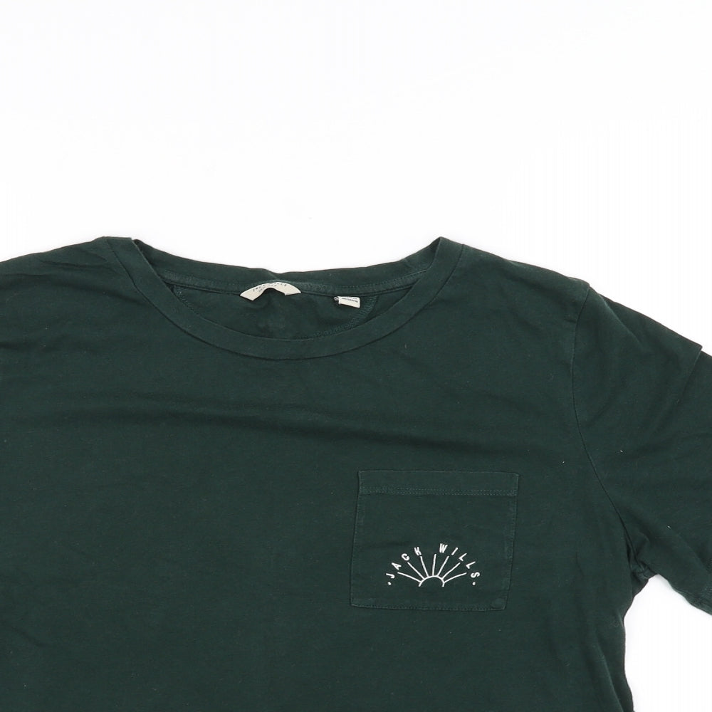 Jack Wills Womens Green   Cropped T-Shirt Size L