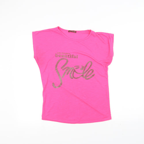 moda trend Womens Pink   Basic T-Shirt Size S